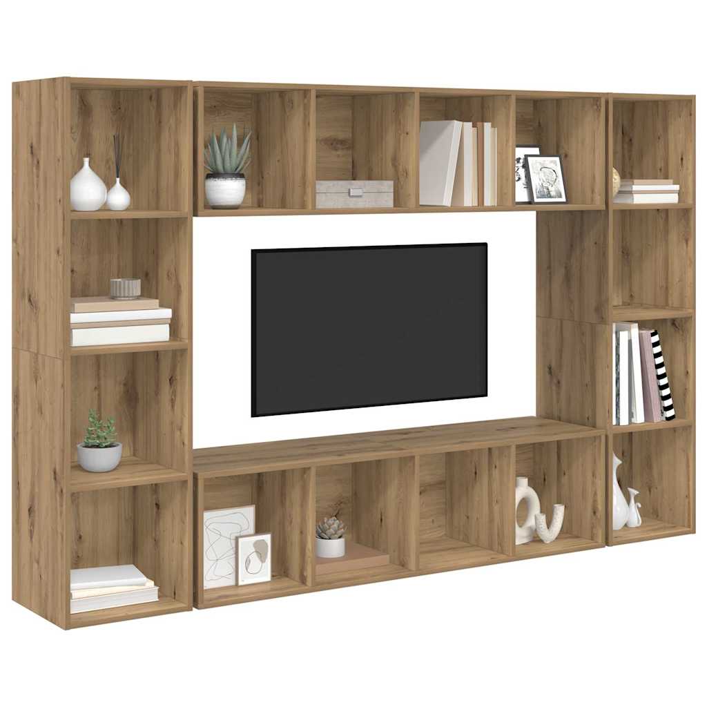 TV Cabinet Set 4 Pcs Brown 37 X 37 X 142.5 Cm Particleboard