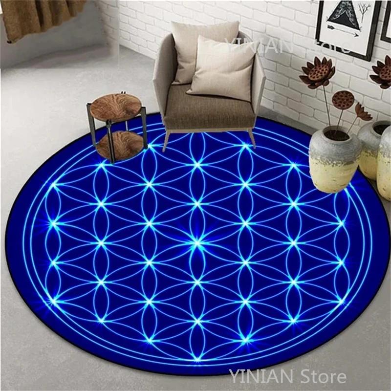 Geometry Round Carpet Cushion Living Room Bedroom Floor Mat Doormat Sofa Computer Chair Area Rug Dropshipping Wholesale