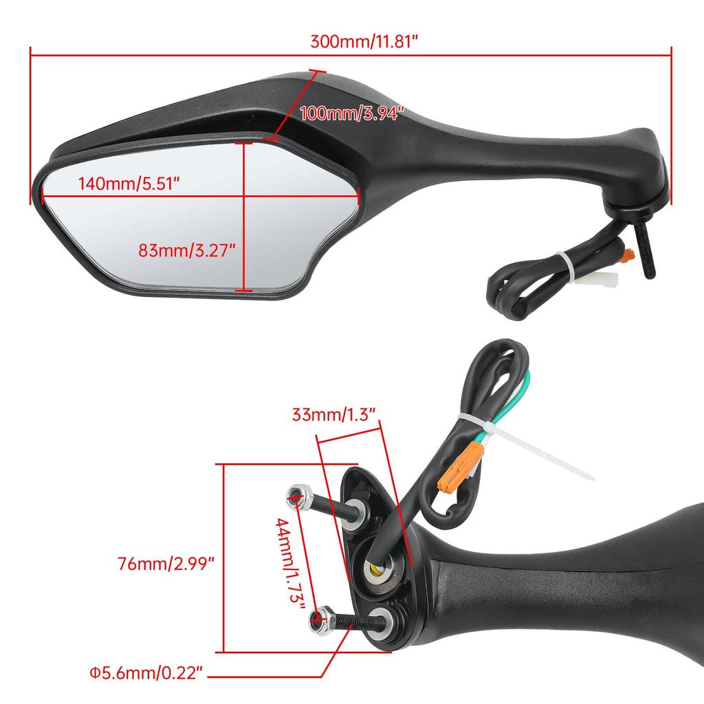 AD Black Motorcycle Rearview Mirror LED Folding Motorcycle Accessories for Honda CBR1000RR 2008-2014 LED Turn Signal Side Mirror