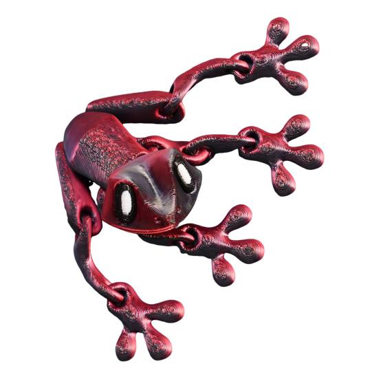 Movable Joints Frog Fridge Magnet 3D Printed Frog Fidget Toy Articulated Animal Model Figurine Magnetic Refrigerator Frog Decoration Ornament
