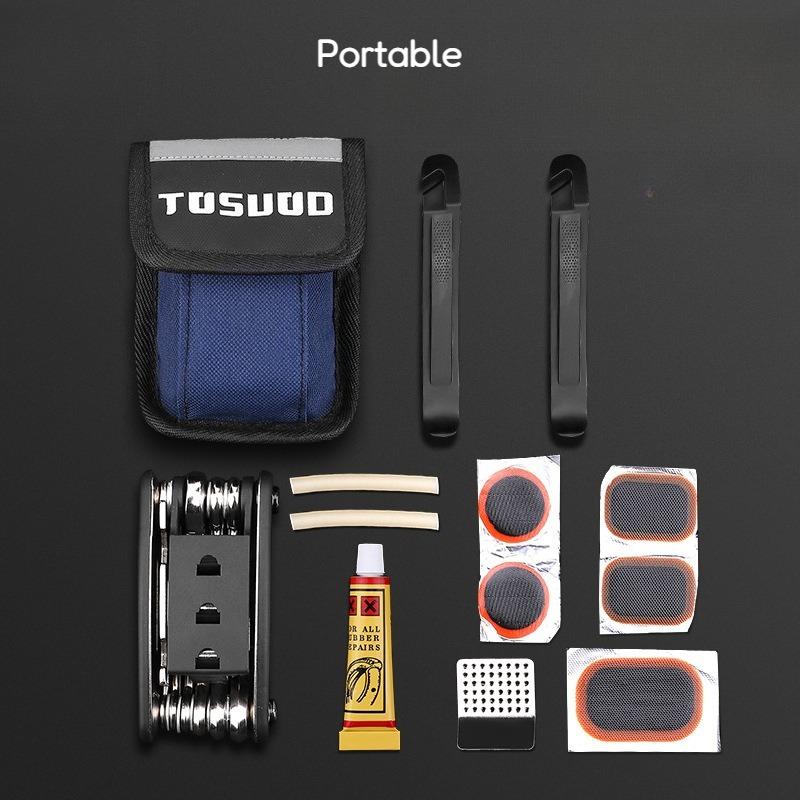 Bicycle Repair Tool Kit, Tire Repair Pump and Wrench Set, Mountain Bike Tool Set