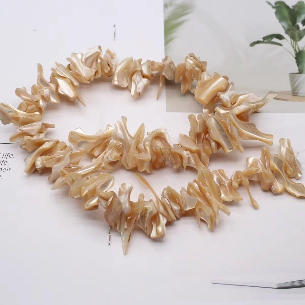 

18-25мм Біла Ракушка Розсипні Намистини Великі Довгі Нитки Намистин Прісноводна Ракушка Бісероплетіння для Виготовлення Ювелірних Виробів коричневий