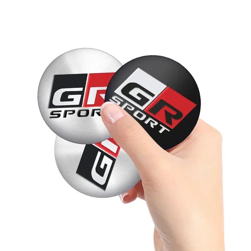4 Piezas 56mm Pegatinas Tapacubos Centrales de Rueda de Coche Logo GR Sport Calcomanía de Llanta Para Toyota Corolla 86 Supra CHR Yaris Camry Prius Rav4 Auto