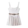 European & American Style 2025 Women's Slim-Fit Spliced Belt Suspender Dress