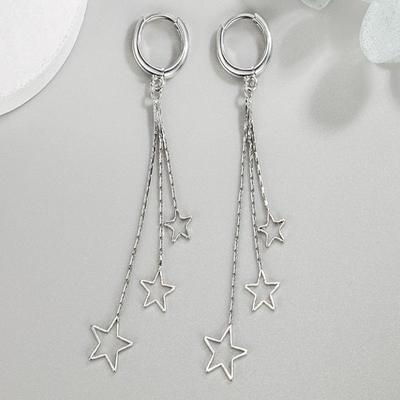 Boucles d'Oreilles Pendantes Étoiles Élégantes Populaires Pour Femmes Bijoux de Fête Belle Boucle d'Oreille à Long Pompon Cadeau