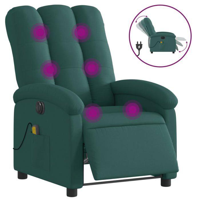 VidaXL Fauteuil de Massage Inclinable Électrique, Chaise de Relaxation avec Dossier et Repose-pied Réglables, Siège de 3204086