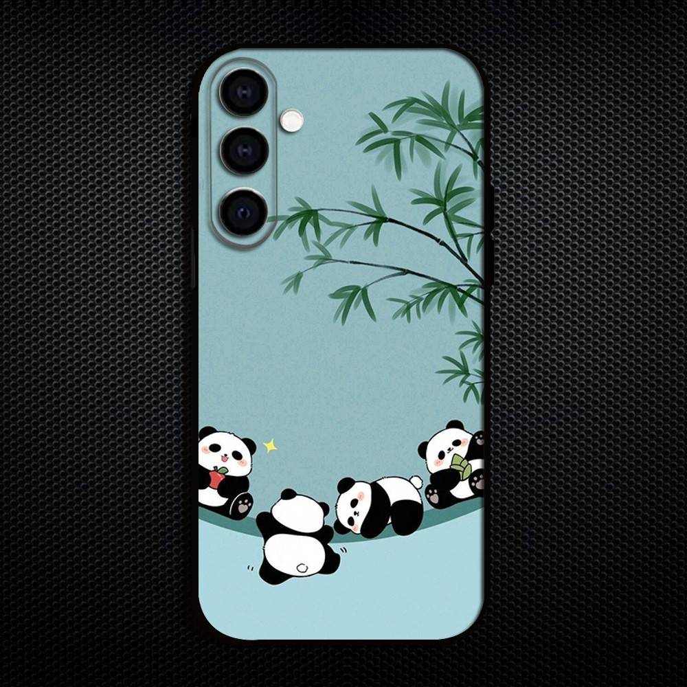 Cute Panda  Phone Case For Samsung Galaxy A73,A72,A71,A70,A53,A52,A51,Others Soft Black Cover