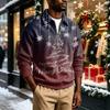 Men's Casual Christmas Print Collared Sweatshirt for Holiday