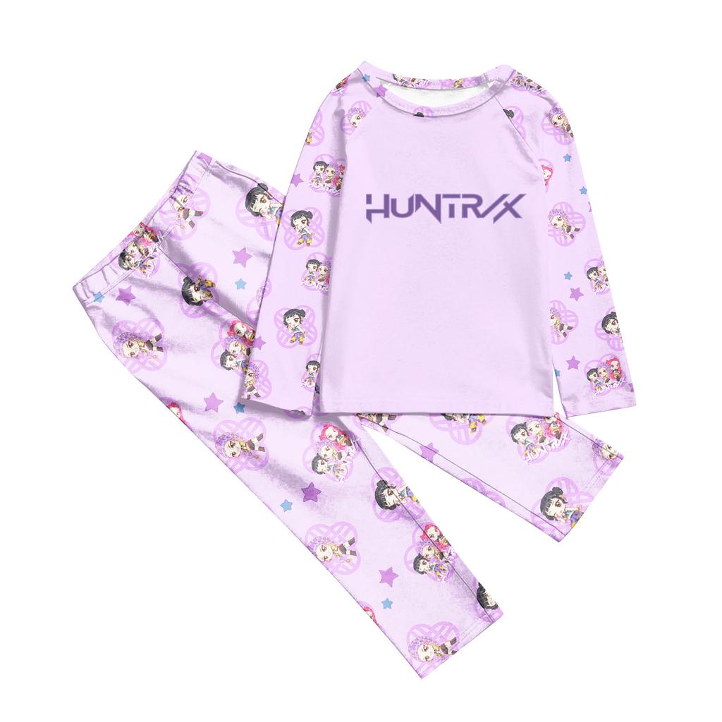 Cartoon Letters Print Family Matching Long Sleeved Parent-child Suit Home Clothes Suit Fall