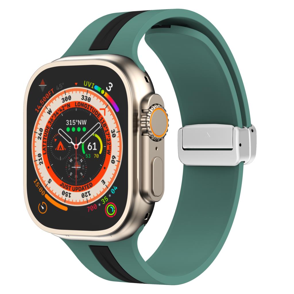Magnetic buckle Strap For Apple Watch Ultra 2 band 49mm 44mm 40mm 45mm 41mm 38mm Silicone Bracelet iWatch series 7 3 6 5 se 8 9