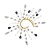 Ear Cuff Cartilage Earring Designed with Floral Green System Style Clip on Wrap for
