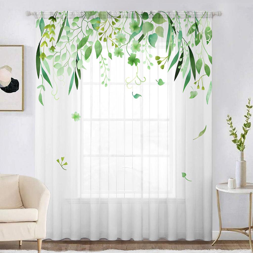 1pc Window Sheer Curtain Living Room Bedroom Dining Room Corridor Office Gym Romantic Warm Flowers Valentine's Day Roses Translucent