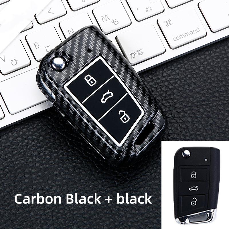 Silicon Carbon Fiber Abs Matte Car Key Cover Case For Volkswagen Vw Golf7 Mk7 Seat Ibiza Leon Fr 2 Altea Aztec For Skoda Octavia