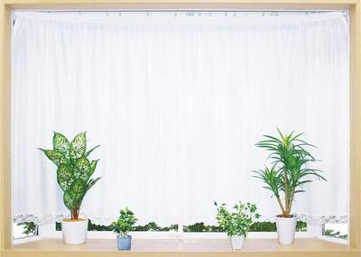 Cloth Shop Nunoya Bay Window Lace Hard To See Through from Outside During the UV Heat Heat Curtain Hooks Included 300cm X Length 105cm Square Pattern