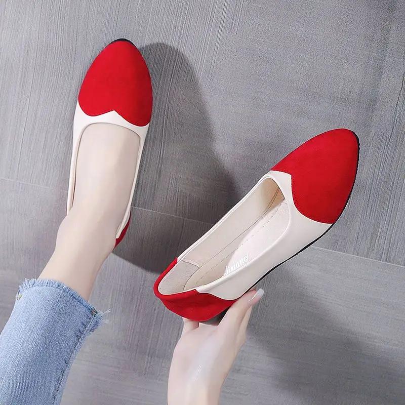 Fashion Ladies Footwear Green Women's Flat Shoes Round Toe Leather Casual Slip-on Y2k Young Chic and Elegant Vacation Promotion Social