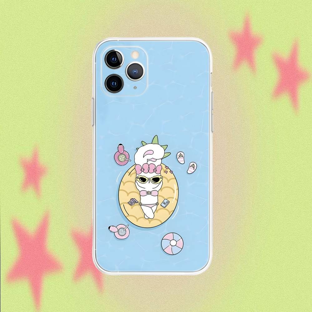Esther Bunny Cute For iPhone 17,16,15,14,13,12,11,Air,X,XR,Pro,Max,Plus Transparent Clear Cover