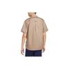 Nike Sb Tanglin Solid Woven Skateboarding Short Sleeve Shirt Unisex Tops Khaki FQ0400-247