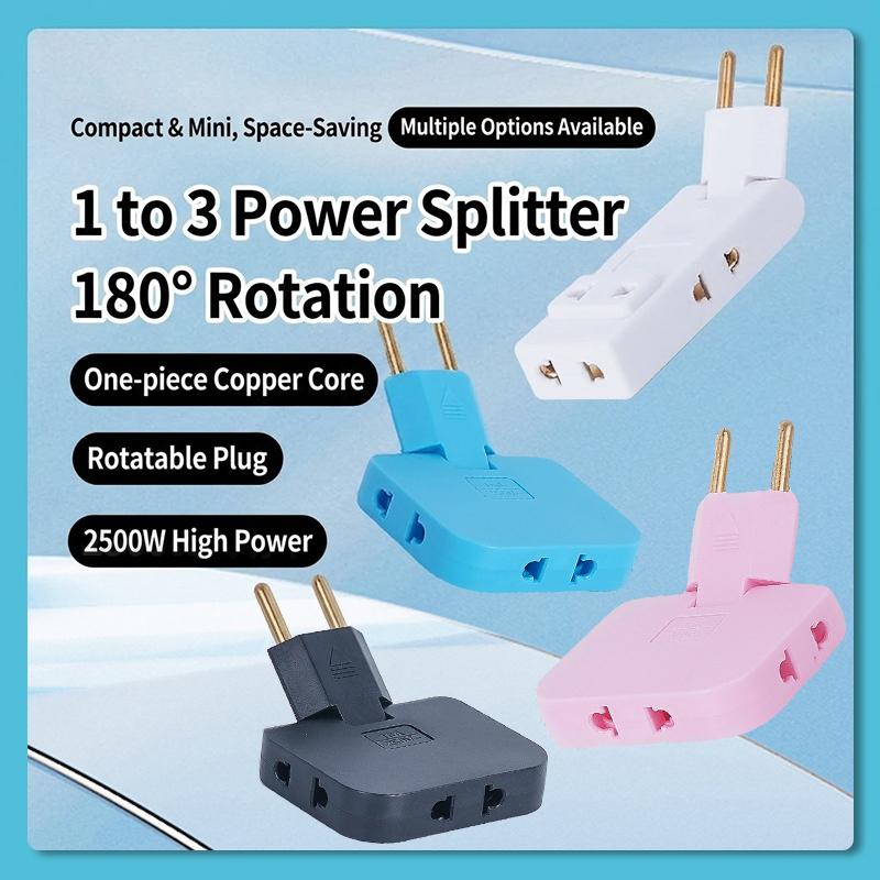 Eu Plug Adapte 4 In 1 Wall Outlet Extension Eu Electrical Socket 180 Degree Plug Adapter Travel Aadapter Portable Power Converte