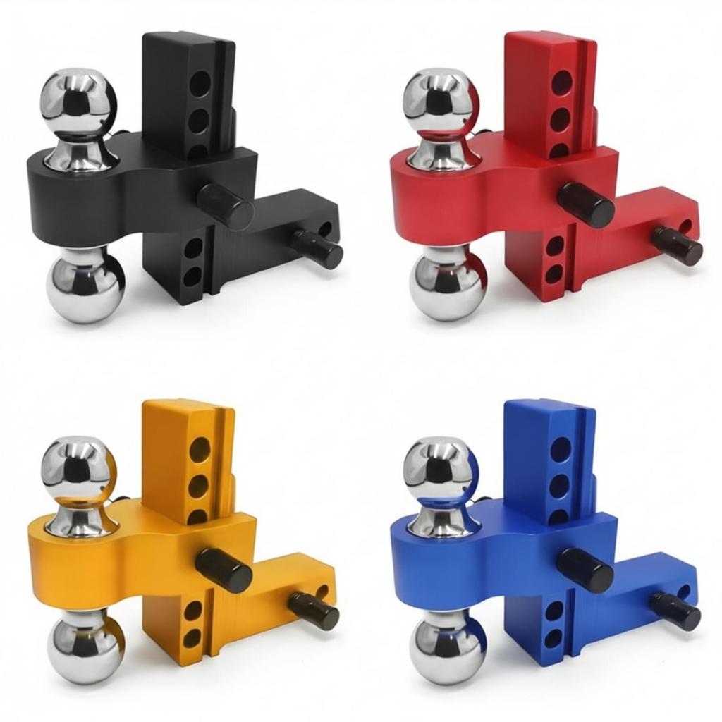 Adjustable Ball Mount with Dual Balls Aluminum Trailer Hitch Lockable