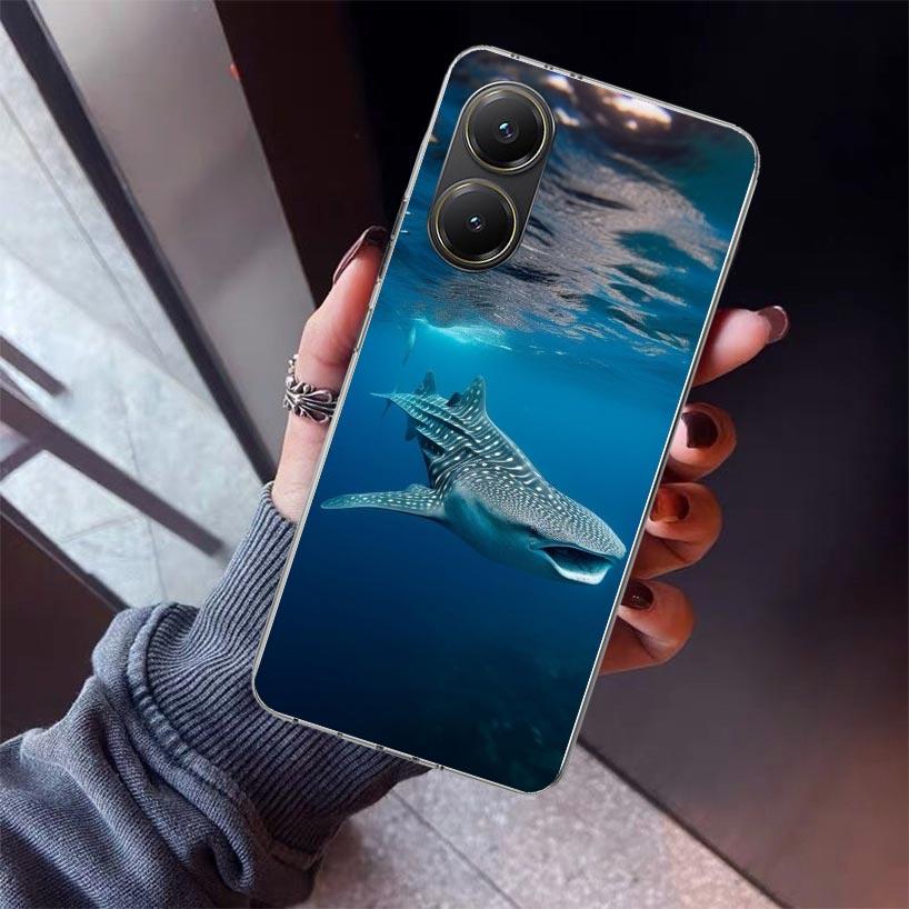 Ocean Whale Shark Phone Case For Xiaomi Poco X7 X6 X5 Pro F7 Ultra Redmi 15C 15 13 13C 12 12C 10 10A 10C 9 9A 9C 9T Shell Poco X