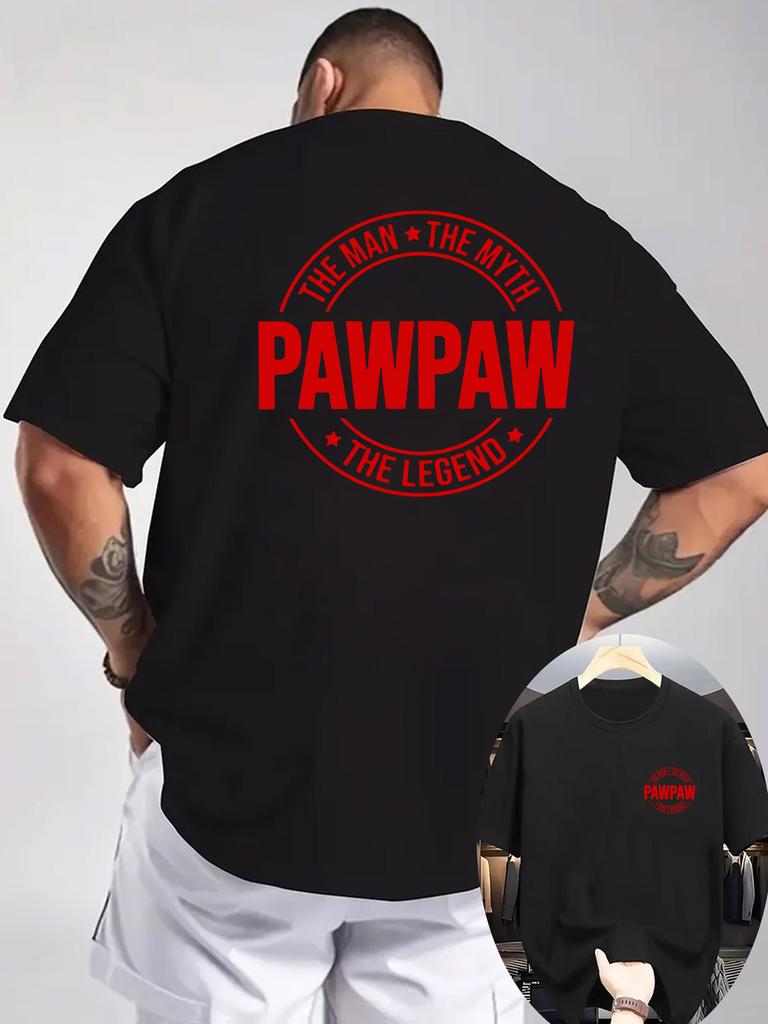 Summer New Mens Casual Printed Tshirt with Threaded Round Neck Short Sleeved Top Doublesided Printing on The Front and Back