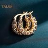 1 Pair Women Huggie Earrings Cubic Zirconia Round Shape Small Hoop Earrings Party Prom Clipping-on Earrings Copper Round Earrings