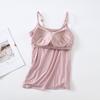 Women's Adjustable Spaghetti Strap Padded Camisole: Wireless Bra Cup, Slimming Fit