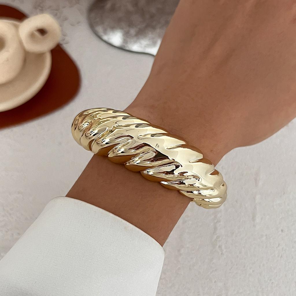 DIEZI Exaggerated Gold Silver Color CCB Cuff Bangles Vintage Punk Irregular Geometric Plastic Bangles Women Bracelet Men Jewelry