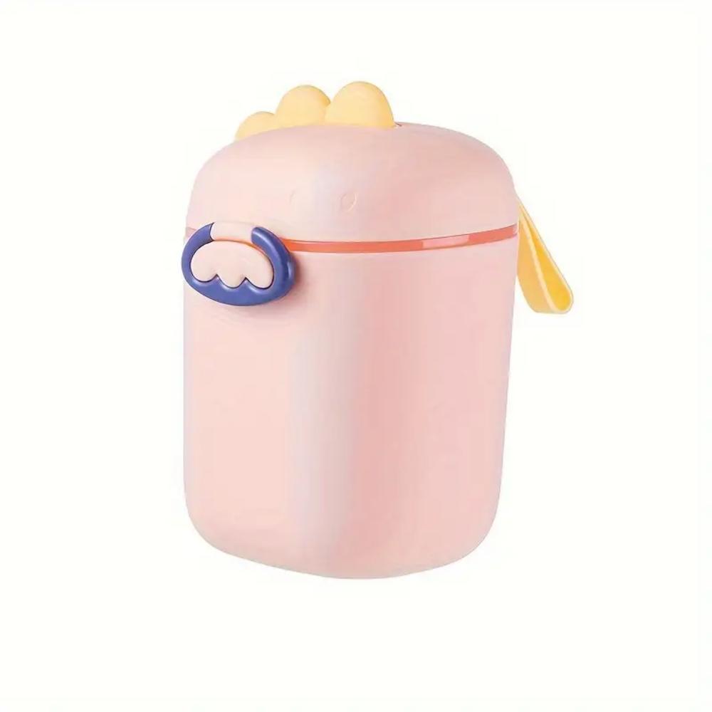 Milk powder dispenser with spoon, dinosaur formula milk powder container, portable milk powder storage box with handle, fruit an