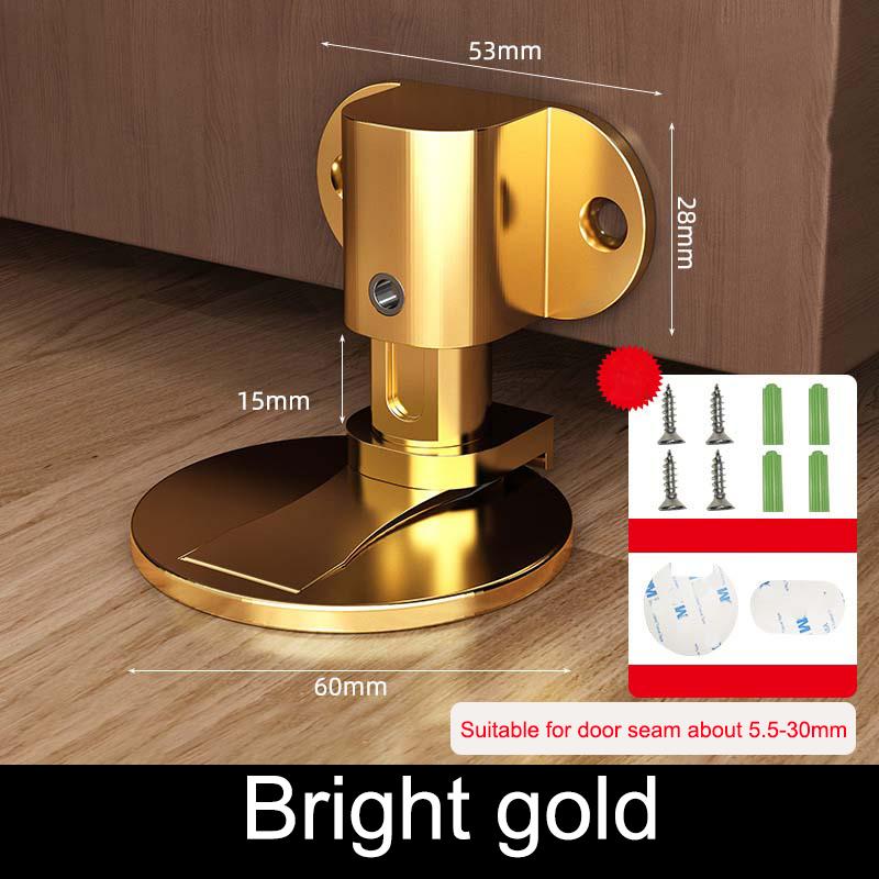 Дверной упор из нержавеющей стали без перфорации, прочный магнитный противоударный дверной упор, невидимый дверной упор для пола в ванной, мебель золотой