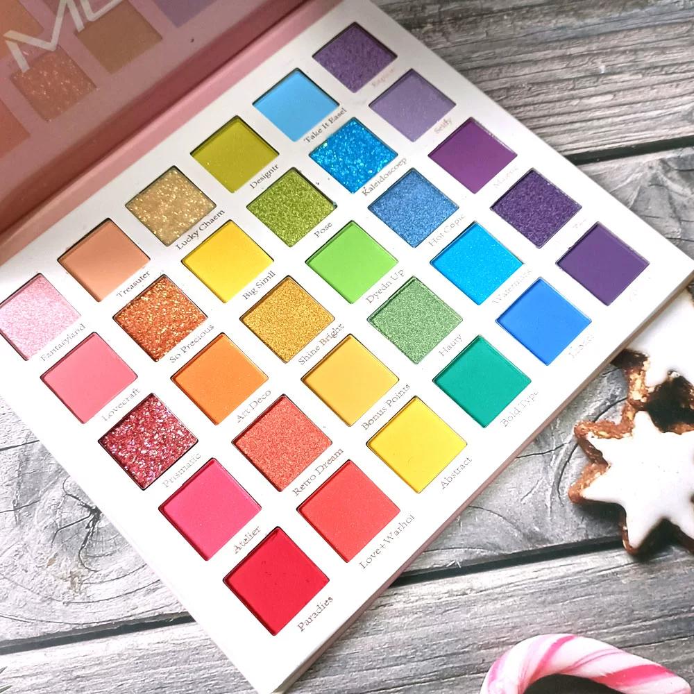 48 Colors Fashion Colors Eye Shadow Plate Green Purple Eye Shadow Stage Makeup for Children and Students Shiny Crystal Glitter