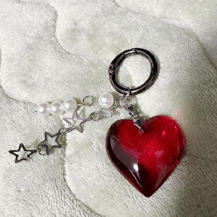 Elegant Heart Key Rings Bag Decoration Alloy Keychain Jewelry for Bags Car Keys