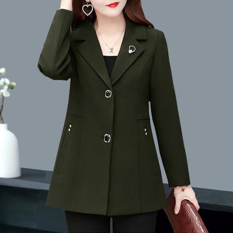 Mother Autumn Coat  New Fashion Short Blazer Jacket Middle-Aged Elderly Temperament Women Suit Coat High Quality Suit Tops 5XL
