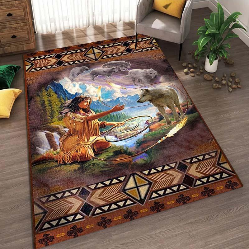 Nordic Countryside Style Carpet Bedroom Sofa Tea Table Tatami Cartoon Long Strip Home Living Room Floor Mat
