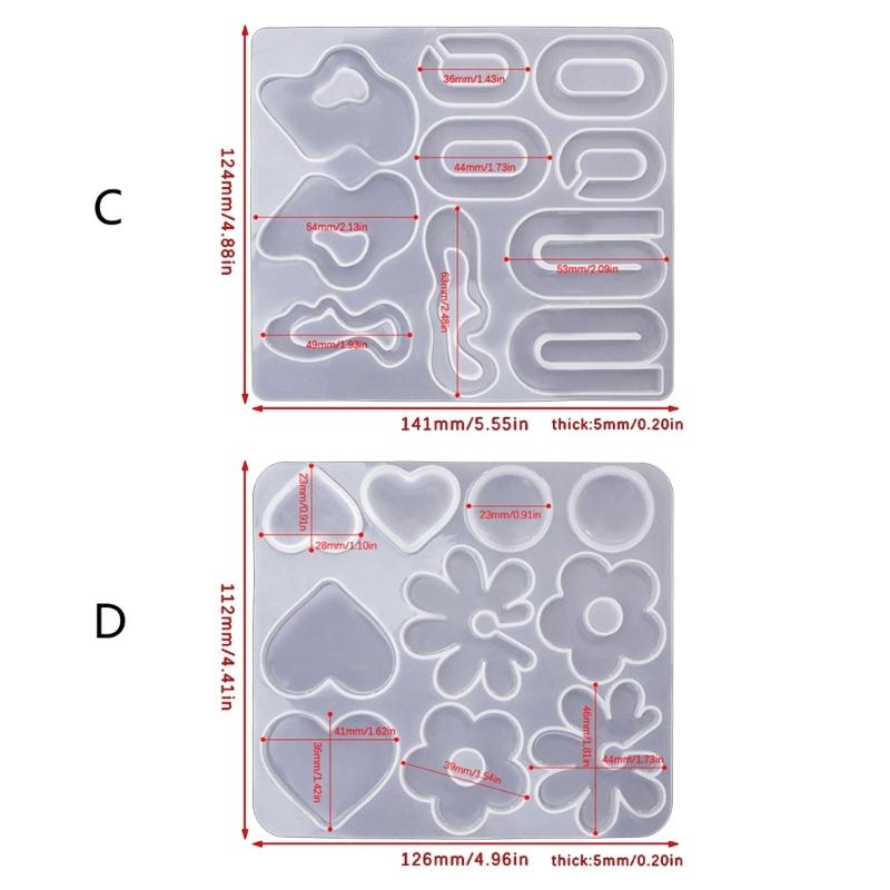3D Irregular Silicone Molds Jewelry Casting Molds Epoxy Resin Pendant Mould for DIY Earrings, Jewelry, Keychain, Crafts