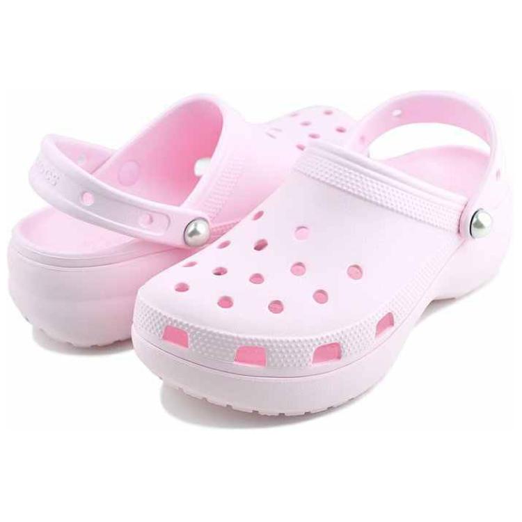 Crocs Women's Classic Platform Pearl Clog Pink Milk Platform Comfort Slip On 211231-6ZW