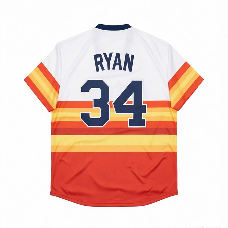 Men's Vintage-Style Stitched Baseball Jerseys 2 Alex Bregman 5 Jeff Bagwell 7 Craig Biggio 24 Jimmy Wynn 34 Nolan Ryan S-3XL