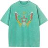 Butterfly Moon Women's Short-Sleeved T-shirt Bleached Tshirt Fashion Loose Washed T-Shirt Cotton Bleach T shirt