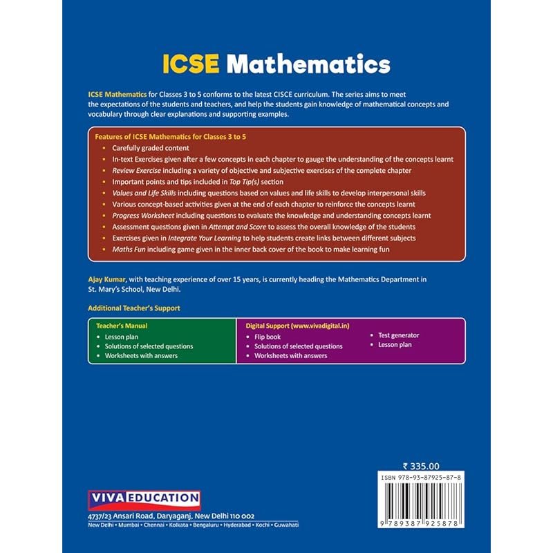ICSE Mathematics 3, 2019 Ed. Reading books is a kind of enjoyment. Reading