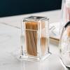 Portable Dust-proof Toothpick Bottle Drop-resistant Thickened Toothpick Holder Transparent Acrylic Storage Box Home