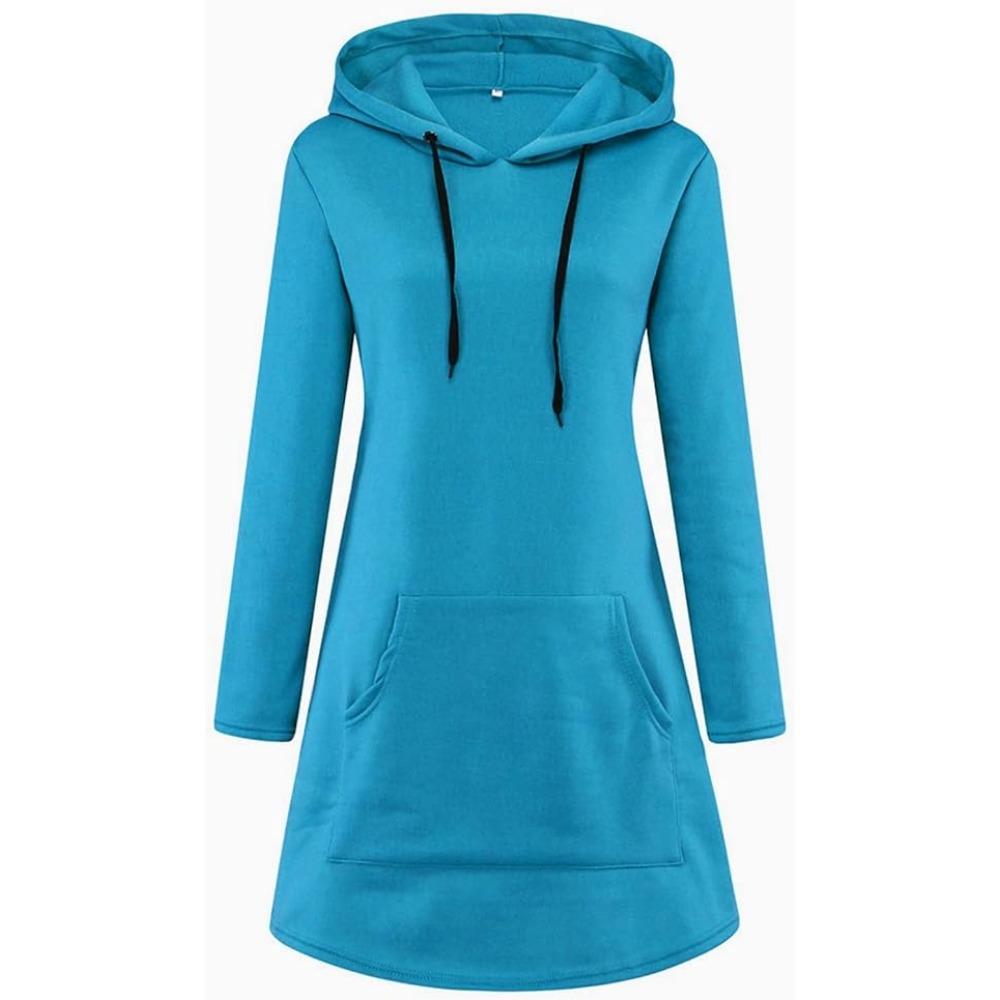 Oversize Sweatshirt Women,Women Long Length Loose Casual Solid Drawstring Hoodie Pullover With Big Pocket