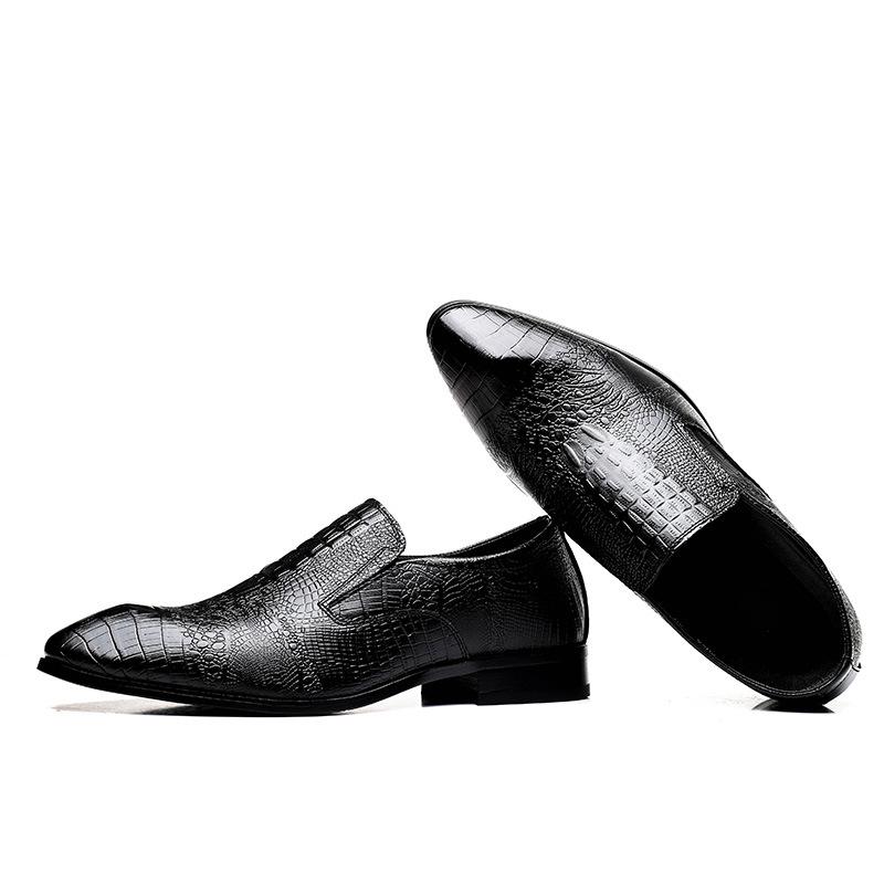 Handmade Mens Wedding Oxford Shoes Black Khaki Leather Brogue Men's Dress Shoes Slip On Business Formal Shoes For Men