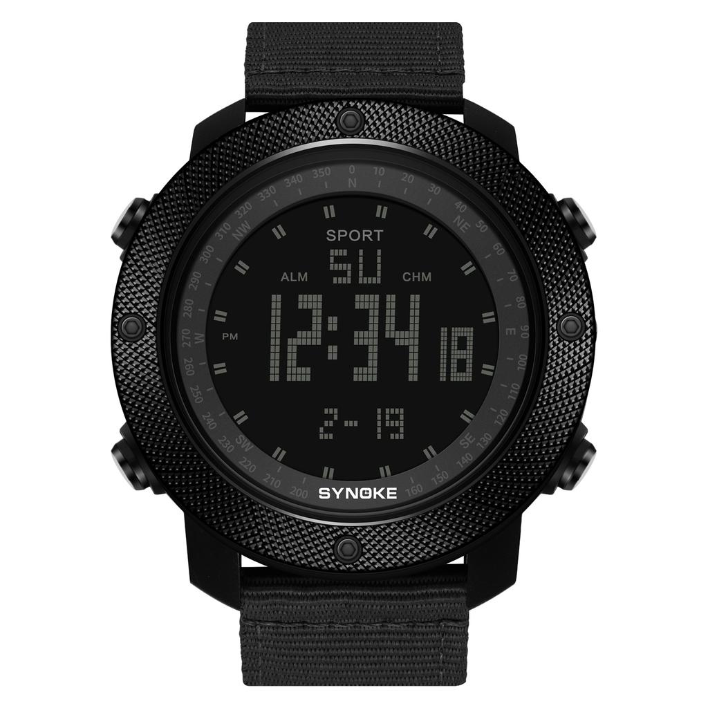 Nylon Strap Mens Watches Waterproof 5Bar  Brand Digital Military Sport Watch for Men Large Black Dial Design Watch Men