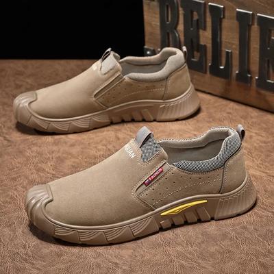 Fashion Men's Sneakers Autumn Labor Protection Shoes Man Soft Sole Wear-resistant Work Shoes Men Black Versatile Casual Sneaker Tenis