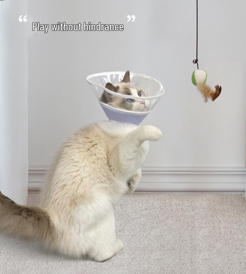 Coleira Macia Transparente de PVC Emendado Anti-Mordida para Gatos e Cães