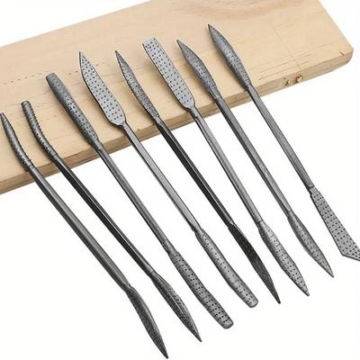 8Pcs/Set Heavy Wood Rasp Riffler File Set - Assorted Files for Rasp Cuts - Wood Shaping Tool