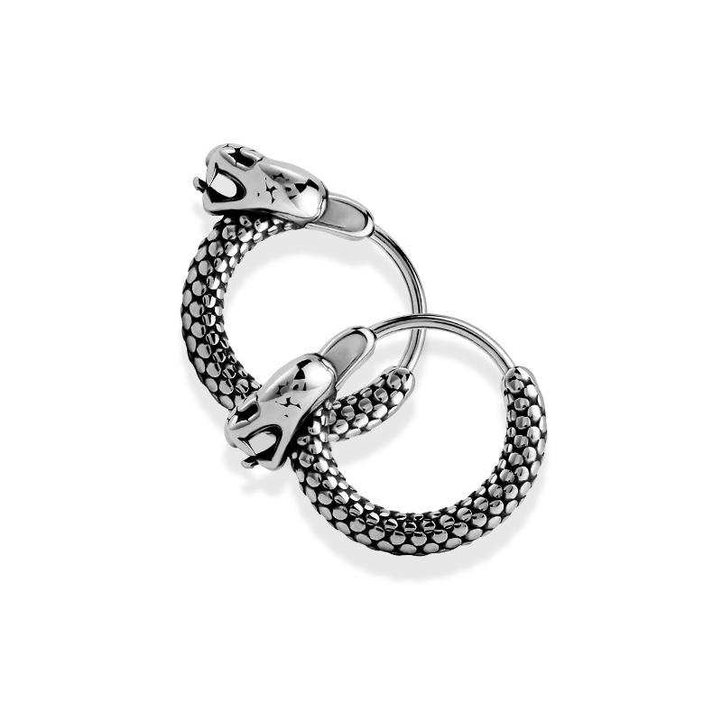 

Vintage 316L Stainless Steel Dragon Hoop Earring for Men Women Punk Hip Hop Style China Dragon Huggie Earrings Jewelry