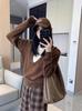 2025 A/W Wool Knitwear: Chic Women's Faux Two-Piece Sweater