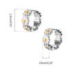 Huggie Earrings Daisy Hoop Earring for Sensitive Ears Daisy Sunflower Jewelry Mother Day Birthday Gift for Women Girl