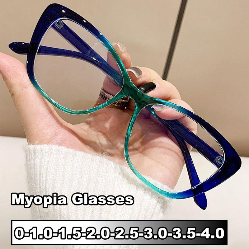 2026 Stylish Cat Eye Myopia Glasses for Women Men Fashion Ins Style Minus Diopter Glasses Unisex Vintage Clear Lens Eyeglasses